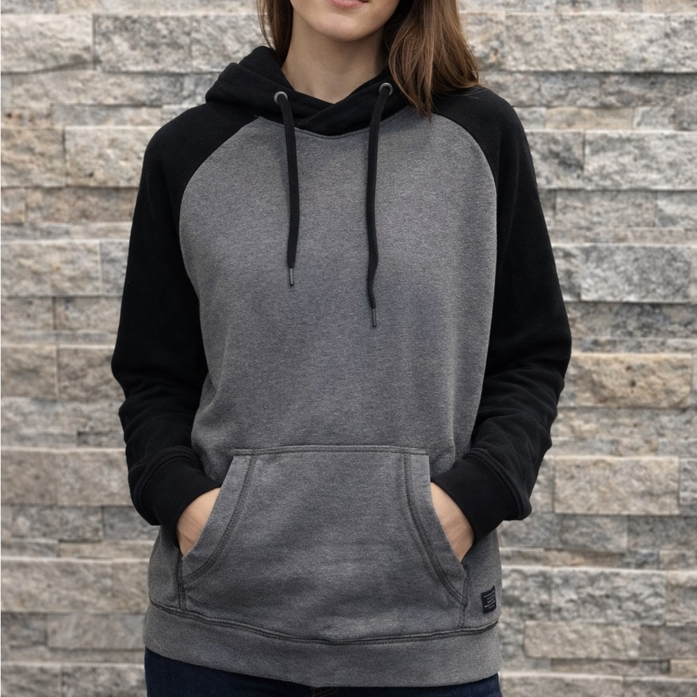 American‎ Eagle Classic Black and Gray unisex Hoodie size xs
